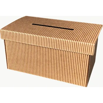 Svatební dekorace Svatba-eshop Svatební pokladnička přírodní malá hranatá k dozdobení