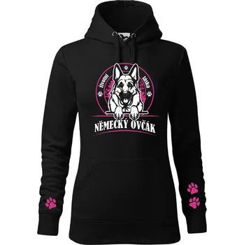 Dámská mikina STRIKER Dámská mikina Německý ovčák Barva: Černá, Velikost: XXL