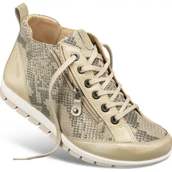 Dámská zdravotní obuv Dámské kotníkové polobotky se šněrováním i zipem, hladká useň, béžová: 37