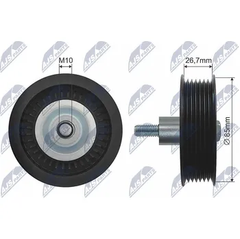 Rozvod motoru Vratná/vodicí kladka, klínový řemen NTY RNK-FR-045