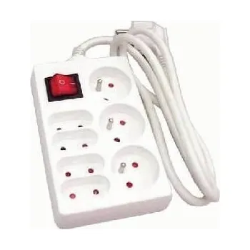Stavebniny Prodlužovací zásuvka 7 x + přepínač 3 m bílá (3 x 1,5 mm)