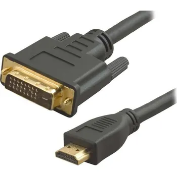 Video kabel HDMI - DVI kabel, zlacený, 24+1, černá - Délka kabelu : 3 m