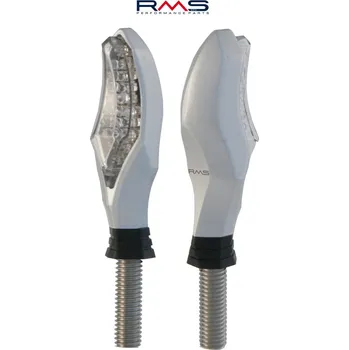 Osvětlení pro motocykl Blinkr RMS 246480380 2 ks, stříbrný vzhled, průhledné sklo Homologace