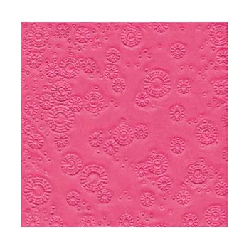 Papírový ubrousek Paper design Ubrousky vytlačované sytě růžové 16 ks - ubrousek s vytlačeným dekorem 33 cm x 33 cm na slavnostní svatební tabuli