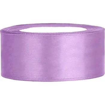Stuha PartyDeco Stuha saténová fialová lila 25 mm x 25 m - světle fialové saténové široké dekorační stuhy 2,5 cm x 25 m na svatební výzdobu