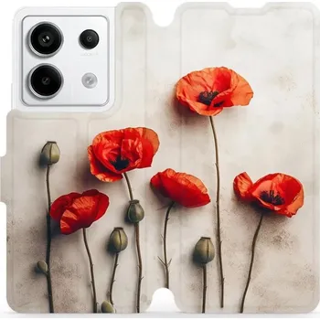 Pouzdro na mobilní telefon Flipové pouzdro Mobiwear - Xiaomi Redmi Note 13 Pro 5G / Poco X6 5G - VP42S Vlčí máky (Knížkové flip pouzdro, obal, kryt na mobil Xiaomi Redmi Note 13 Pro 5G / Poco X6 5G - VP42S Vlčí máky, materiál Umělá kůže + TPU - ochrana 360°, stojánek, silikonová)