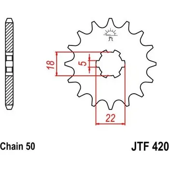 Řetězová sada pro motocykl Řetězové kolečko JT JTF 420-15 15 zubů, 530