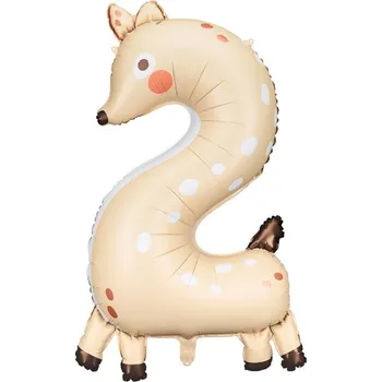 PartyDeco Fóliová číslice 2 srnka 65 x 102 cm - nafukovací balónky