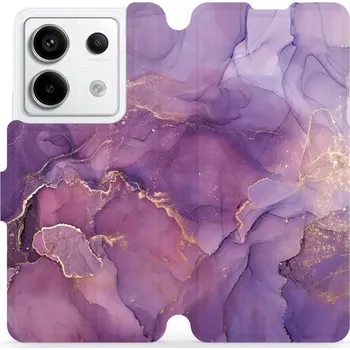 Pouzdro na mobilní telefon Flipové pouzdro Mobiwear - Xiaomi Redmi Note 13 Pro 5G / Poco X6 5G - VP20S Fialový mramor (Knížkové flip pouzdro, obal, kryt na mobil Xiaomi Redmi Note 13 Pro 5G / Poco X6 5G - VP20S Fialový mramor, materiál Umělá kůže + TPU - ochrana 360°, stojánek,)