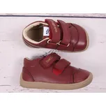 3F Celoroční kožené boty bar3foot 2Be38/L27 vínové, suchý zip, barefoot velikost: 25