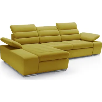 Sedací souprava Sedací souprava KORFU | FUNKČNÍ LÁTKA | levá | rozkládací + úložný prostor | žlutá 46 | AKCE