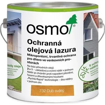 barva a nátěr na dřevo OSMO Lazura na dřevo 2,5l DUB Jasný 732
