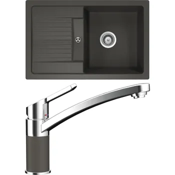 Granitový dřez Set Schock S30-5 (dřez Lima D-100S Asphalt + baterie SC-90 Asphalt)