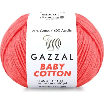 Příze Gazzal Příze Baby cotton 3460 neonová