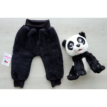 AMÁLKA Zateplené chlupaté kalhoty, černé Velikost: 80