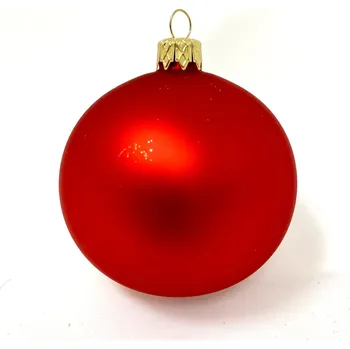 Vánoční ozdoba Irisa Skleněná vánoční ozdoba s textem na přání - Červená elegance - možnost vlastního textu (červená, 1 ks, 8 cm) Velikost: 8 cm, Balení: 1ks, Barva: červená