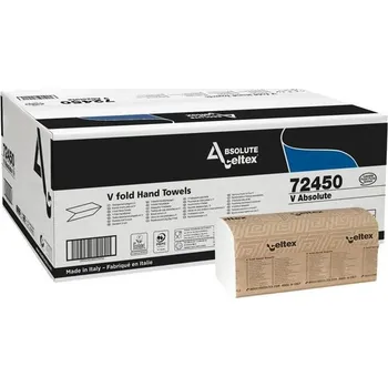 Papírový ručník Ručníky Celtex papírové skládané Absolute V 5000 ks, bílé, 2vrstvy 72450
