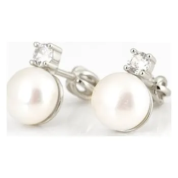 Náušnice Stříbrné náušnice s kultivovanou sladkovodní perlou STNAU1720F