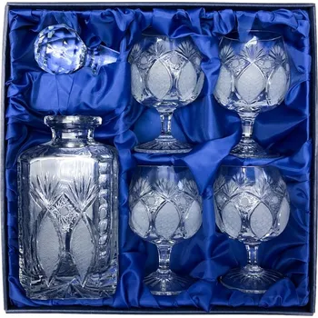 Sklenice BOHEMIA CRYSTAL Sada na rum, koňak, brandy Bohemia Crystal karafa a 4 sklenice - brus Paříž