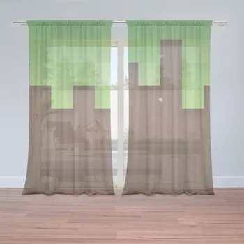 Záclona Záclony Green Blocks 2: 2 ks - 150x250 cm - Sablio