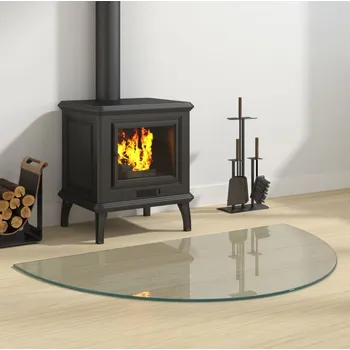 Krbová kamna vidaXL Skleněná deska pod kamna půlkruhová 1 000 x 600 mm [324118]