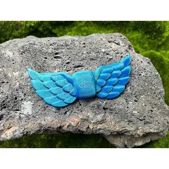 Motýlek Svatba-eshop Motýlek Wings modro zelený 12 x 5 cm 3D tisk