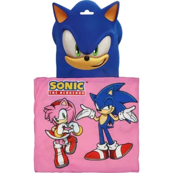 Polštář Dětský nákrčník s motivem Sonic, růžový