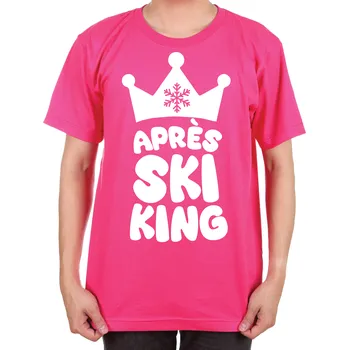 Pánské tričko Tričko pro lyžaře - Apres SKI KING, Barva látky ružová, Střih Pánsky/UNISEX, Velikost XXL