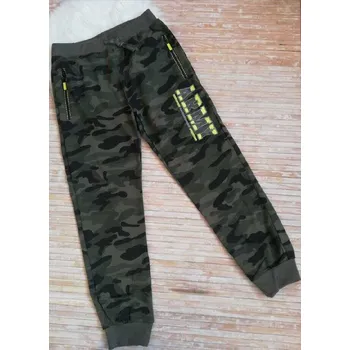 Dětská móda CHLAPECKÉ MASKÁČOVÉ TEPLÁKY KUGO , velikost 146 - 176 NOVINKA Barva: Maskáč se zeleným nápisem, Velikost: 146