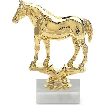 Figurka kůň, 15 cm, zlato, včetně podstavce