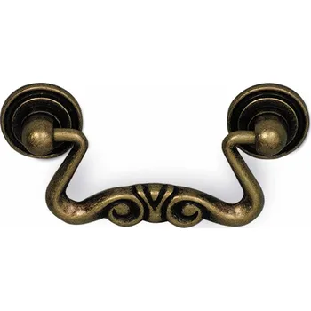 Staromódní nábytková úchytka MARY, kov, staromosaz, délka 86 mm 947-86 ZN10