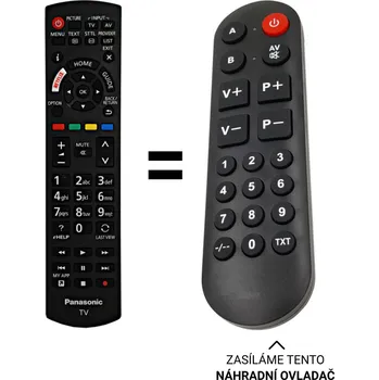 Dálkový ovladač Panasonic TX-58HXW804 náhradní dálkový ovladač pro seniory.