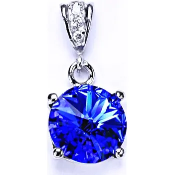 Přívěsek Stříbrný přívěsek Swarovski saphire - P1188 (Stříbrný přívěsek se Swarovski krystalem 12 mm)