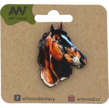 Brož art-wood.cz Dřevěná brož - Kůň 2