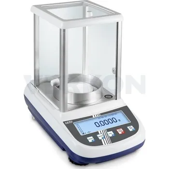 Průmyslová váha Váhy analytické Kern, série ALJ-A, Typ: ALJ 250-4A, Vážní deska [mm]: Ø 80, Skutečný dílek [g]: 0,0001, Váživost [g]: 250