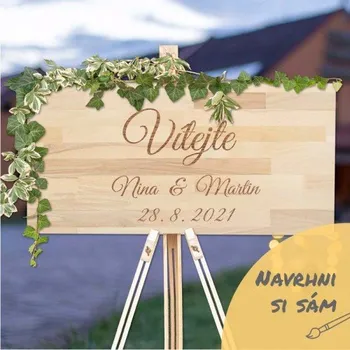 Svatební dekorace Uvítací svatební cedule - buk