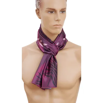 Šátek Šátek TETRAO vzor listů - fialová