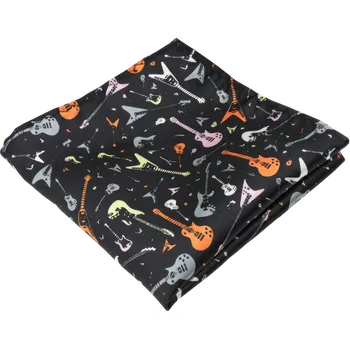 Látkový kapesník Kapesníček do saka černý - Elektrické kytary barevné