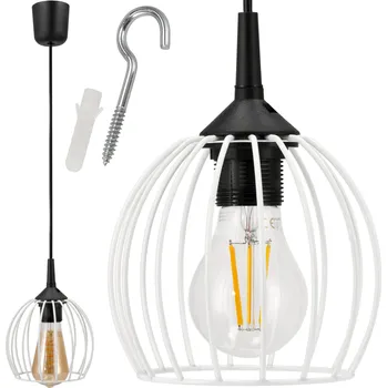 Osvětlení Berge Drátěná kulatá závěsná lampa - bílá