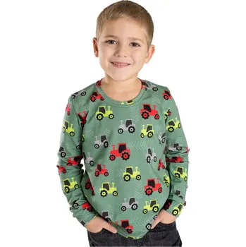Chlapecké tričko Bettymode Dětské tričko TRAKTOR NA ZELENÉ dlouhý rukáv, 92