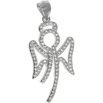 Přívěsek Argento 85490 Stříbrný přívěsek - anděl, čiré kulaté zirkony