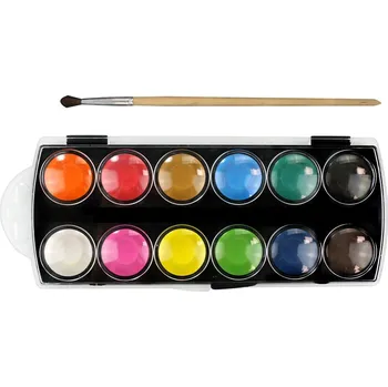 Vodová barva LUMA Vodové barvy se štětcem - 12 barev, 30 mm