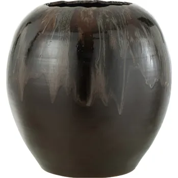 Květináč Hnědý keramický květináč J-line Potta 40 cm