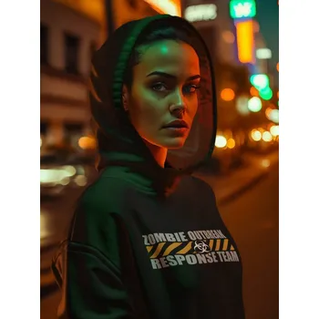 Dámská mikina Dámská mikina s kapucí Zombie Outbreak Response Team - černá