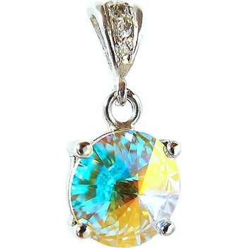 Přívěsek Stříbrný přívěsek Swarovski AB crystal - P1188 (Stříbrný přívěsek se Swarovski krystalem 12 mm)