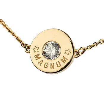 Módní doplněk Zlatý náramek TETRAO nábojnice s kamínkem