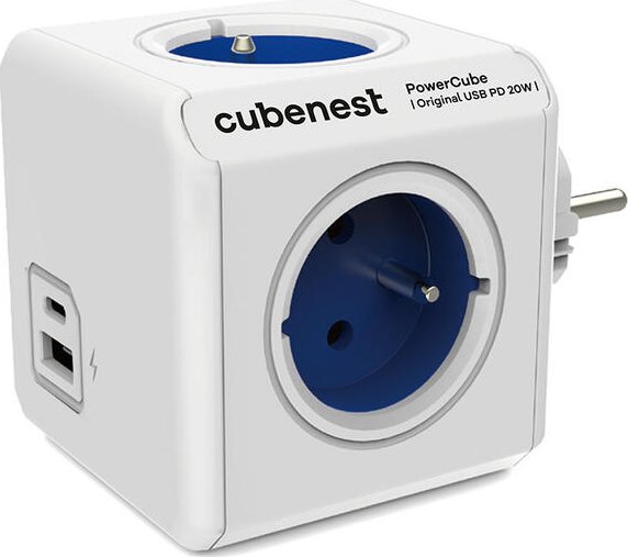 Rozbočovač PowerCube Original USB A+C PD 20 W, modrá