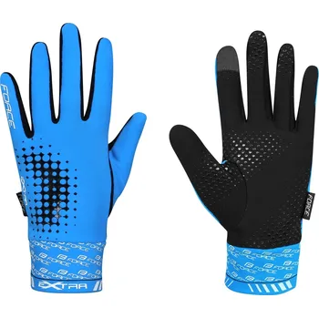 Cyklistické rukavice rukavice FORCE EXTRA jaro-podzim, modré Velikost: S + Výměna dárku do konce ledna 2026