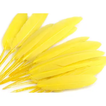 Kachní peří délka 9-14 cm - žlutá