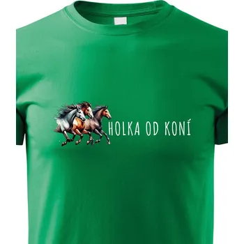 Chlapecké tričko Dětské tričko Holka od koní, Barva Zelená, Velikost 110 cm/4 roky, Canvas Dětské tričko Bezvatriko.cz 2334